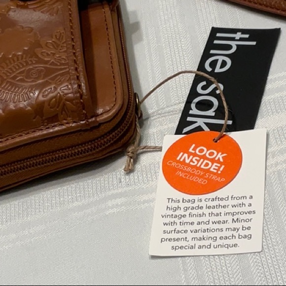 The Sak Brown Embossed Wristlet/Crossbody Bag - Picture 2 of 6